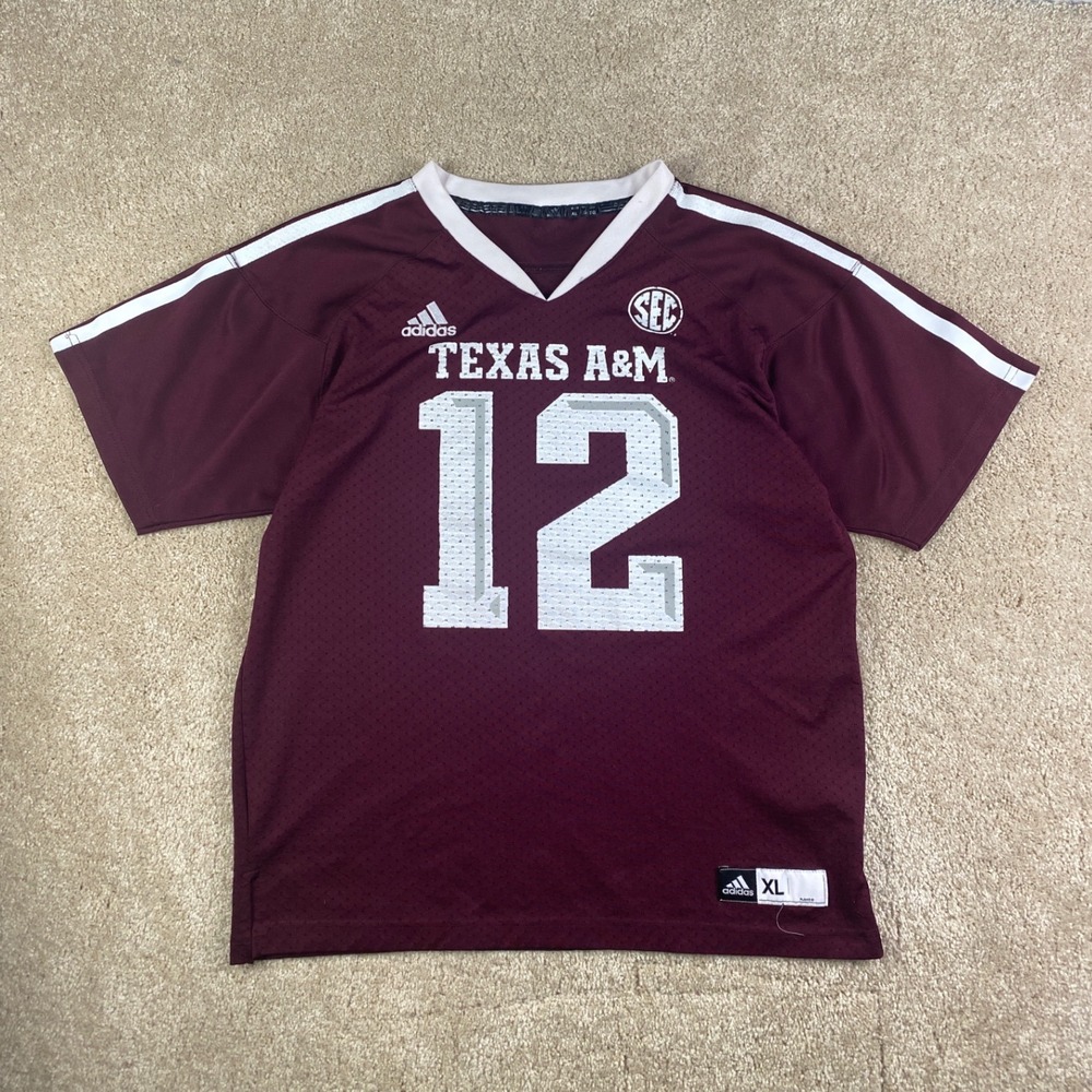 Adidas Texas A&M Aggies Youth XL Football Jersey Maroon 12 SEC NCAA Kids